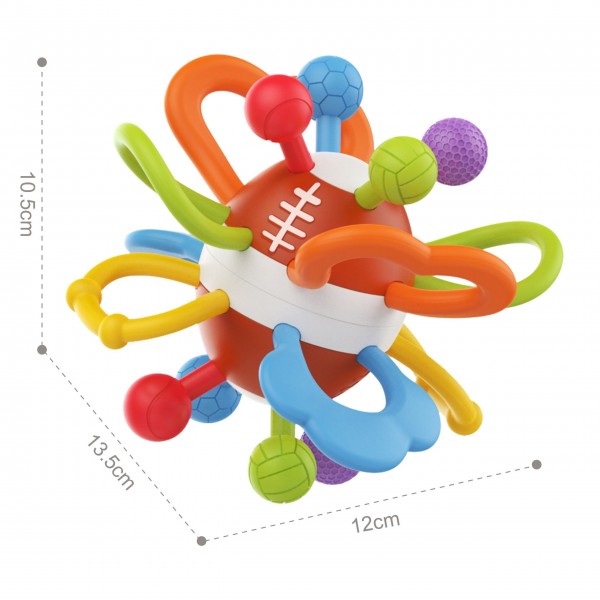 WOOPIE BABY Rattle Teether Sensory Ball for Babies Educational 0+ Soft-MAZUĻIEM (~0-5 gadi)-bebis.lv