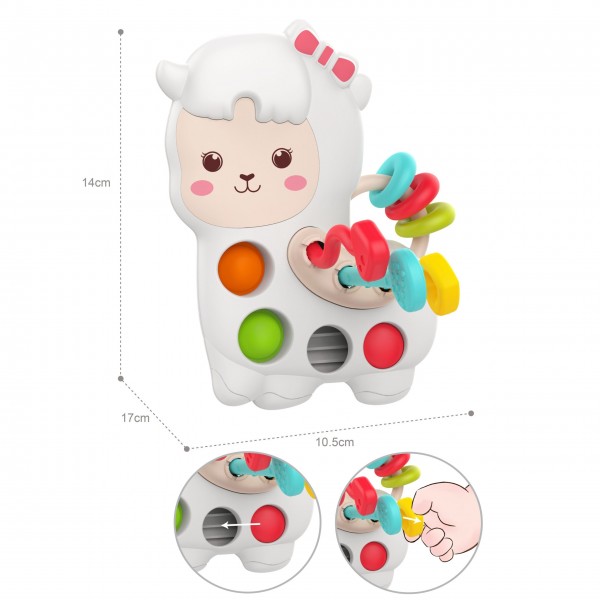 WOOPIE BABY Sensory Manipulative Toy Montessori Llama 18m+-MAZUĻIEM (~0-5 gadi)-bebis.lv