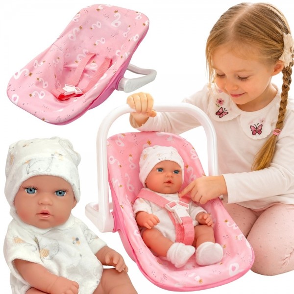 Кукла WOOPI ROYAL Baby Doll 30,5 см + розовая переноска--bebis.lv