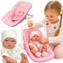 Кукла WOOPI ROYAL Baby Doll 30,5 см + розовая переноска--bebis.lv