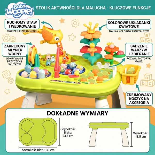Interaktīvais galdiņš 8-in-1 Montessori, 49737-MAZUĻIEM (~0-5 gadi)-bebis.lv