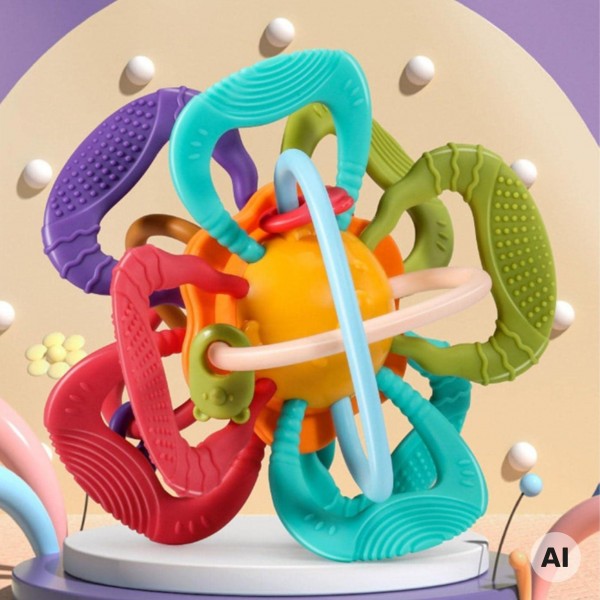 WOOPIE BABY Sensory Ball Teether for Babies-MAZUĻIEM (~0-5 gadi)-bebis.lv