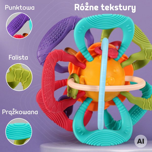 WOOPIE BABY Sensory Ball Teether for Babies-MAZUĻIEM (~0-5 gadi)-bebis.lv