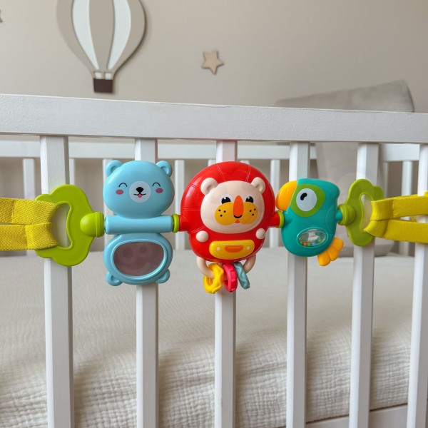 Stroller Pendant Crib Sensory Playing Rattle Mirror 6m+-MAZUĻIEM (~0-5 gadi)-bebis.lv