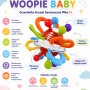 WOOPIE BABY Rattle Teether Sensory Ball for Babies Educational 0+ Soft-MAZUĻIEM (~0-5 gadi)-bebis.lv