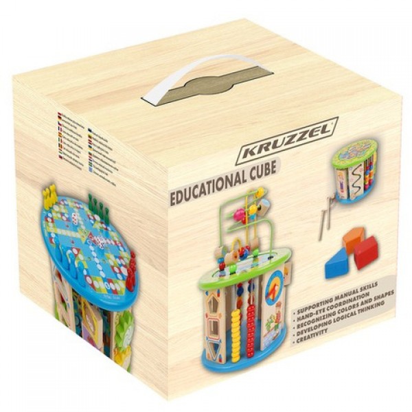 Wooden educational cube 24670-Rotaļlietas-bebis.lv