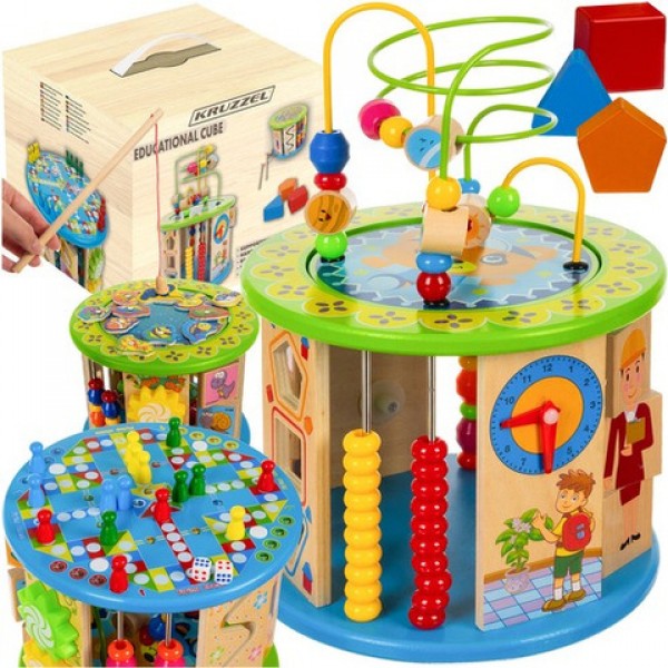 Wooden educational cube 24670-Rotaļlietas-bebis.lv