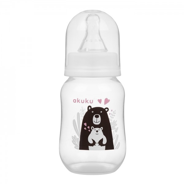 Klasiskā pudele 125 ml AKUKU A0004 black bear-pudeles un piederumi-bebis.lv