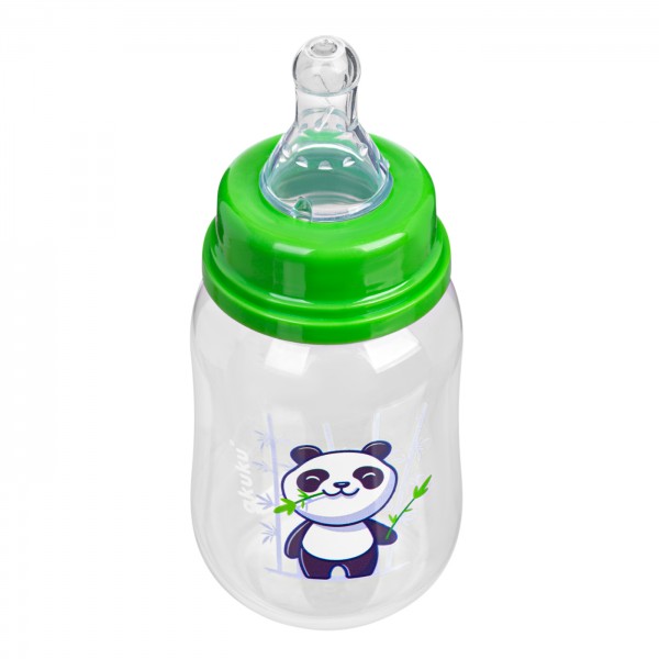 Бутылка стандартная 125 ml AKUKU A0104 green panda-бутылочки и аксессуары-bebis.lv