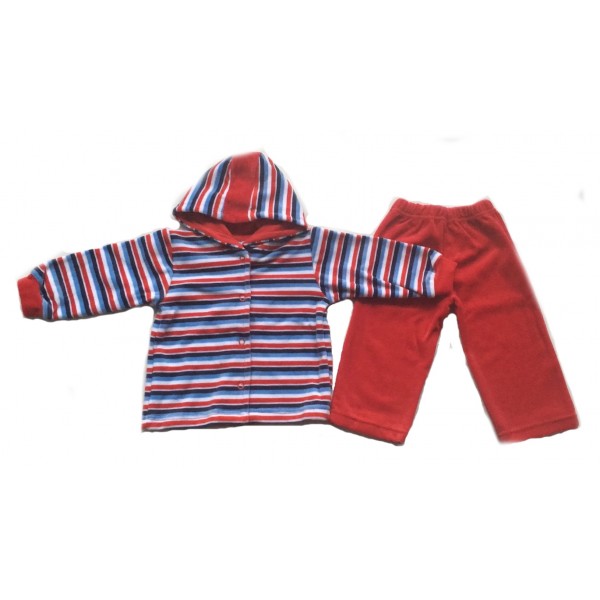Комплект велюровый 80,86 cm MARGO 19005 red stripes-Детская одежда-bebis.lv