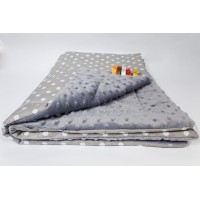 Одеяло двустороннее  MINKY Dots grey-grey 75х100 cm