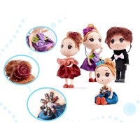 Leļļu komplekts:3 meitenes+1 puika (12 cm) 6361