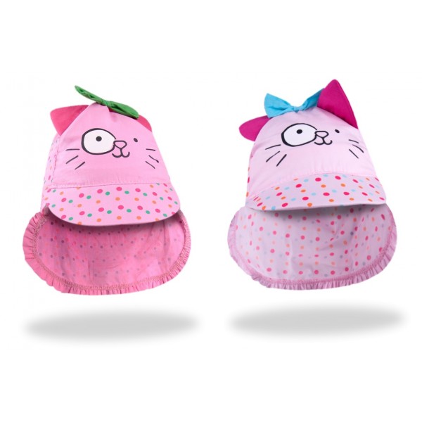 Шапка с защитой на шею PINK CAT 40,42 cm CLE-097-Детская одежда-bebis.lv