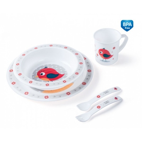 Комплект пластмассовой посуды RED BIRD 4/401-Кормление ребёнка-bebis.lv