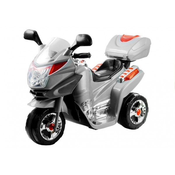 Мотоцикл электрический HC8051 silver (2070)-Детский электротранспорт-bebis.lv