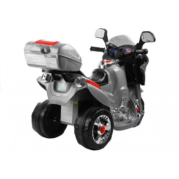 Мотоцикл электрический HC8051 silver (2070)-Детский электротранспорт-bebis.lv