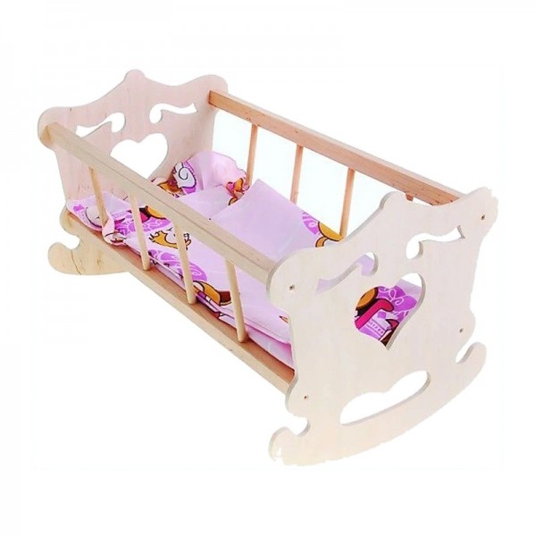 Leļļu gulta-šūpulis SIRSNIŅA (4521)-Rotaļlietas-bebis.lv