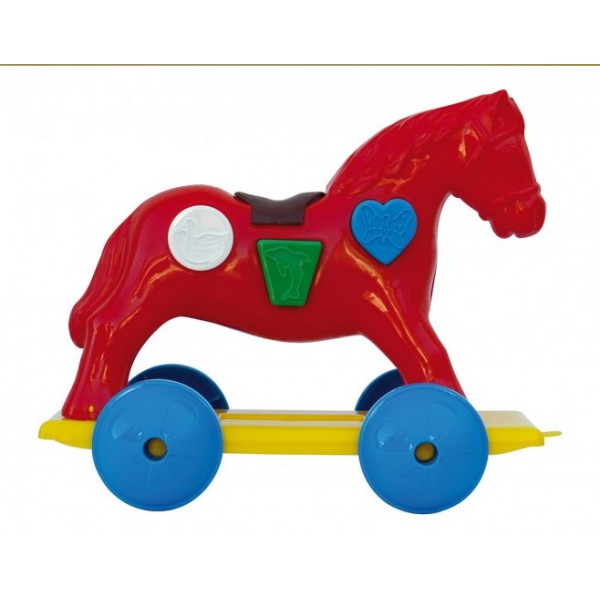 Развивающая игрушка Лошадка ZIBI на колёсиках 00201 NINA (Польша)-ИГРУШКИ-bebis.lv