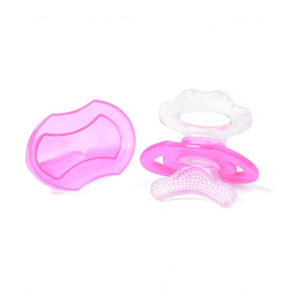 Silikona zobu riņķis-masētājs BabyOno 1008/02 pink Silikona zobu riņķis-masētājs BabyOno 1008/02 pink-ROTAĻLIETAS-bebis.lv