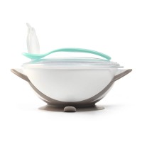 Bļoda ar piesūcekni un karoti Babyono 1063/02 GREY
