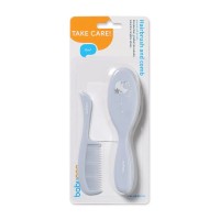 Щетка натуральная SOFT+расческа BabyOno 567/04 blue