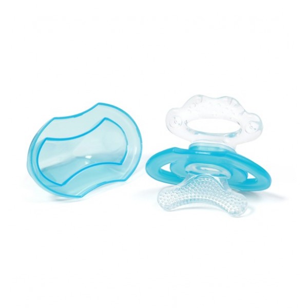 Silicone teething ring-massager BabyOno 1008/01 blue-MAZUĻIEM (~0-5 gadi)-bebis.lv