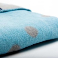 Одеяло хлопковое 75x100 GREY/BLUE SPOTS KB-021