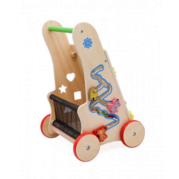 Толкатель-игровой ценрт деревянный (6495)-Игрушки-bebis.lv
