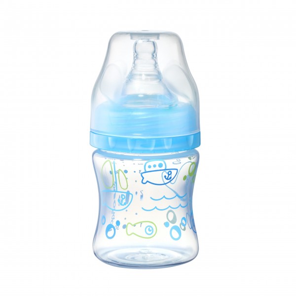 Pudele ar plato kakliņu 120 ml  BabyOno 402/03 blue-pudeles un piederumi-bebis.lv