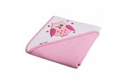 Dvielis ar kapuci OWL 80x80 cm A1233 pink