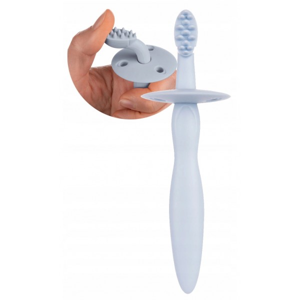 Силиконовая зубная щетка с ограничителем Canpol  51/500 blue-Средства по уходу-bebis.lv