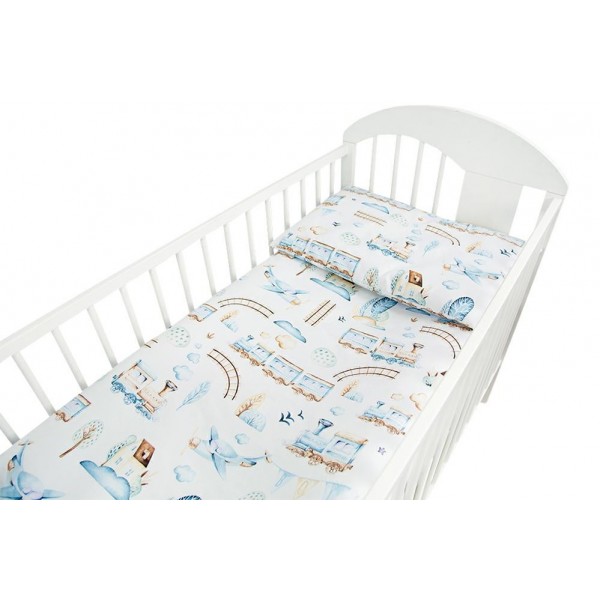 Комплект постели TRAIN beige K-2P120 Комплект постели TRAIN beige K-2P120-Постельные принадлежности-bebis.lv
