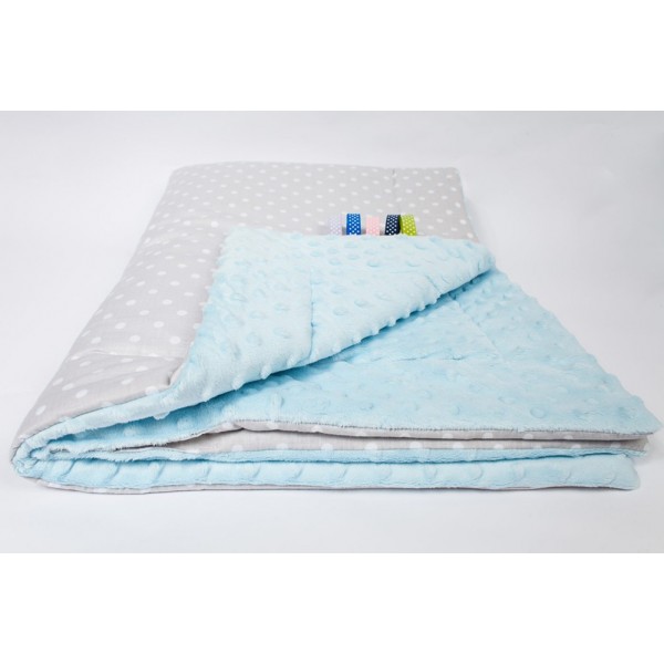 Sedziņa divpusēja MINKY Dots grey-blue 75х100 cm Ankras Sedziņa divpusēja MINKY Dots grey-blue 75х100 cm Ankras-GULTAS VEĻA UN PIEDERUMI-bebis.lv