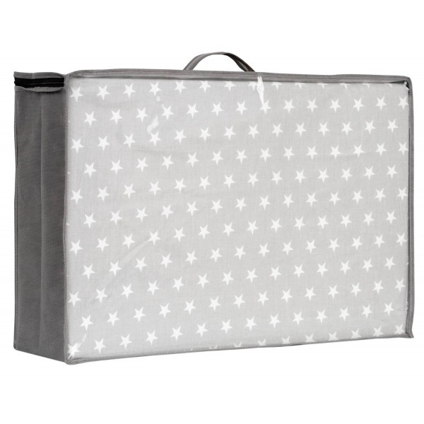 Saliekams matracis 120x60 cm GREY STARS (299)-Gultas veļa un piederumi-bebis.lv