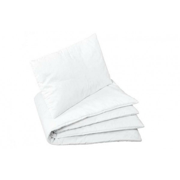 Одеяло и подушка  белые (135x100+40x60)-ПОСТЕЛЬНЫЕ ПРИНАДЛЕЖНОСТИ-bebis.lv