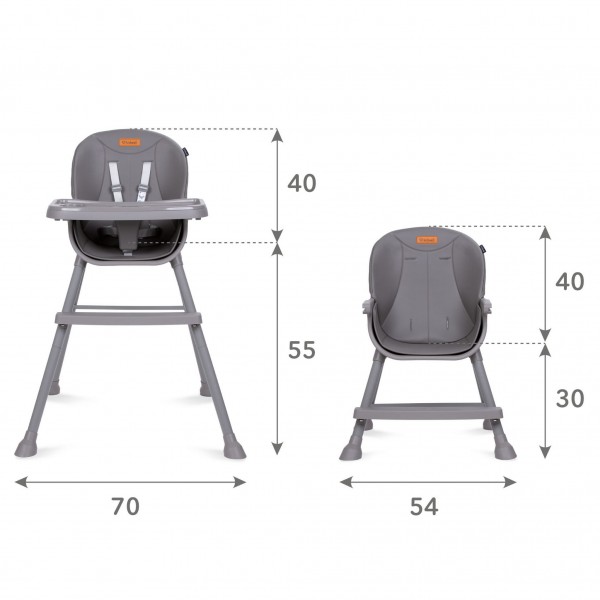 Krēsliņš EATAN grey  4-in-1 Kidwell-Bērnu mēbeles-bebis.lv