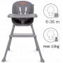 Стульчик для кормления EATAN grey  4-in-1 Kidwell-Детская мебель-bebis.lv