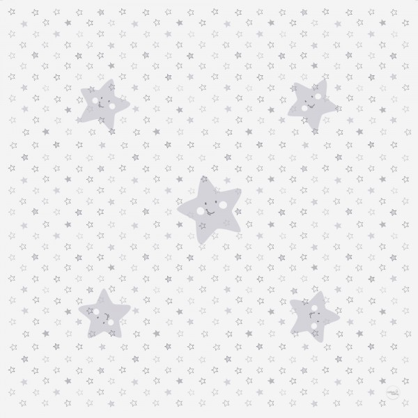 Защитный коврик Less Mess GREY STARS 120x120 cm Ceba Baby (308)-Кормление ребёнка-bebis.lv
