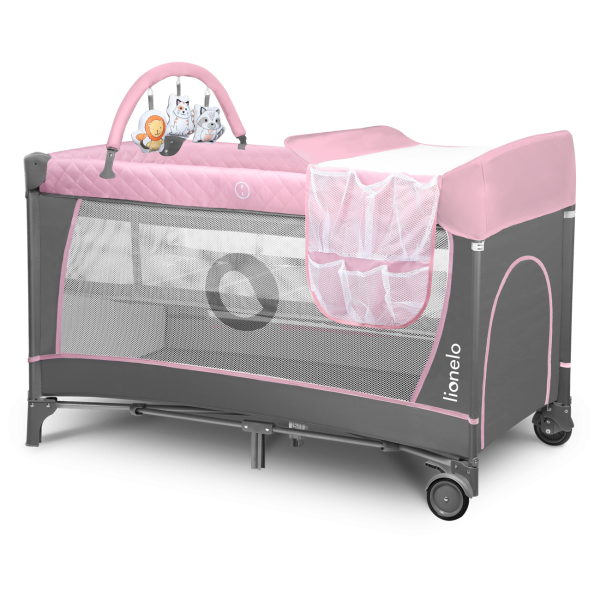 Ceļojumu gulta FLOWER flamingo Lionelo-Bērnu mēbeles-bebis.lv