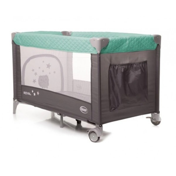 Saliekamā gulta ROYAL green 4BABY-Bērnu mēbeles-bebis.lv