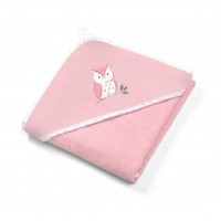 Полотенце велюровое 85x85 cм с капюшоном BabyOno 539/03 pink