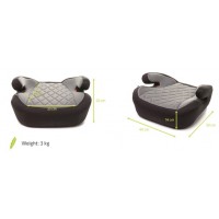 Paliktnis-sēdeklis-būsteris HI-FIX grey  I-SIZE 125-150 cm 