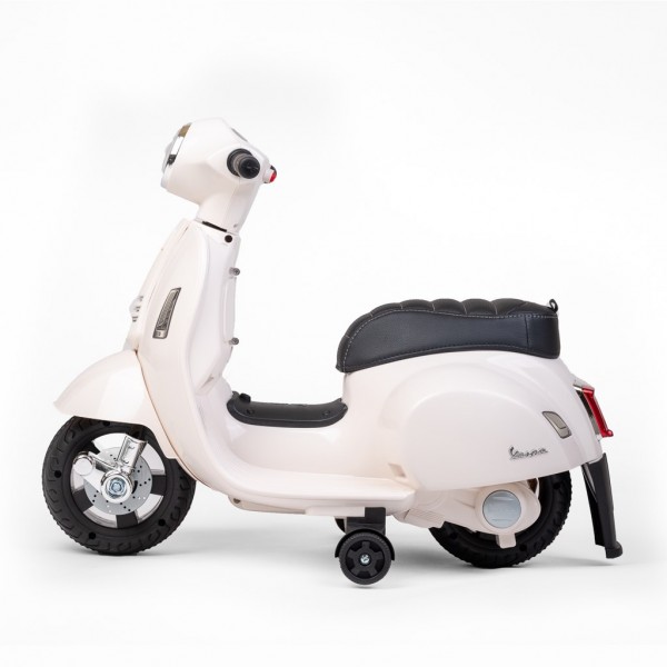 Baby Mix Vespa elektriskais motocikls baltā krāsā--bebis.lv