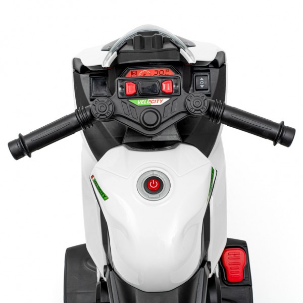 Детский электромотоцикл Baby Mix Supersport белого цвета--bebis.lv