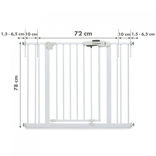 Aizsargvārti GUARDA white (75-104 cm)-Bērnu mēbeles-bebis.lv