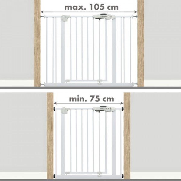 Aizsargvārti GUARDA white (75-104 cm)-Bērnu mēbeles-bebis.lv