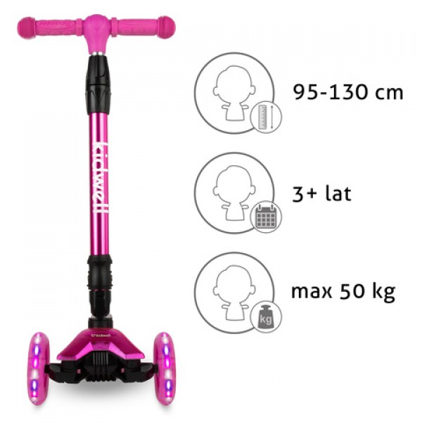 Skrejritenis VENTO PINK-SILVER-Bērnu transportlīdzekļi-bebis.lv