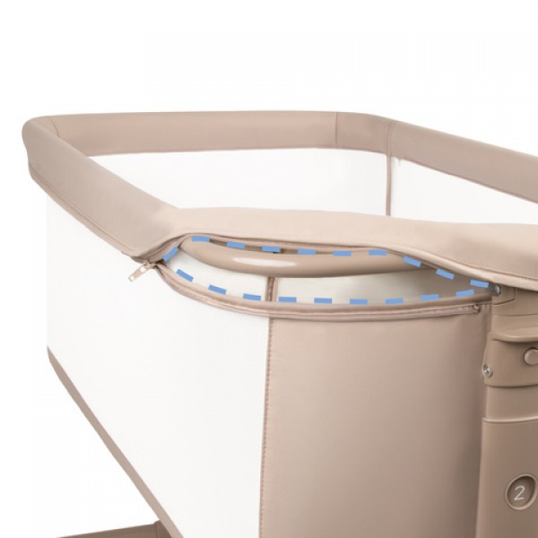 NALI beige 2-in-1 folding crib: side or separate-Bērnu mēbeles-bebis.lv