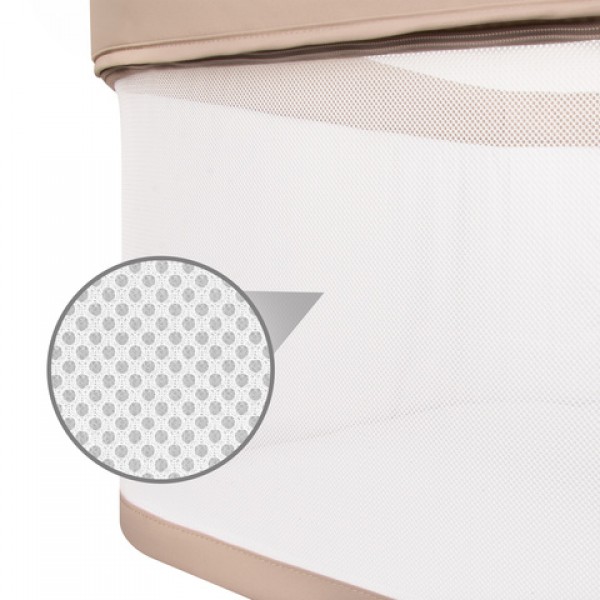 NALI beige 2-in-1 folding crib: side or separate-Bērnu mēbeles-bebis.lv