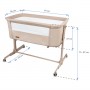 NALI beige 2-in-1 folding crib: side or separate-Bērnu mēbeles-bebis.lv